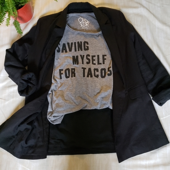 Chaser gray Saving Myself For Tacos graphic tee - Picture 1 of 5